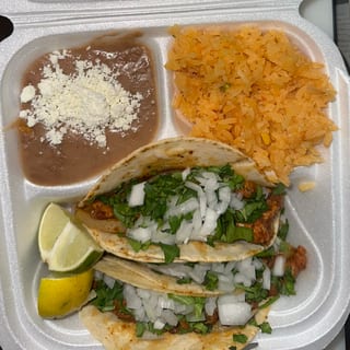 Chicken Tacos With Rice and Beans
